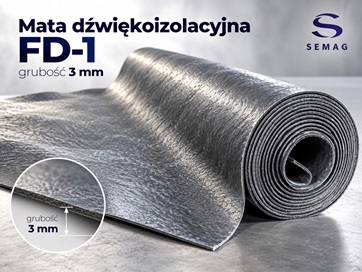 Mata dźwiękoizolacyjna SEMAG FD-1 – produkt o grubości 3 mm