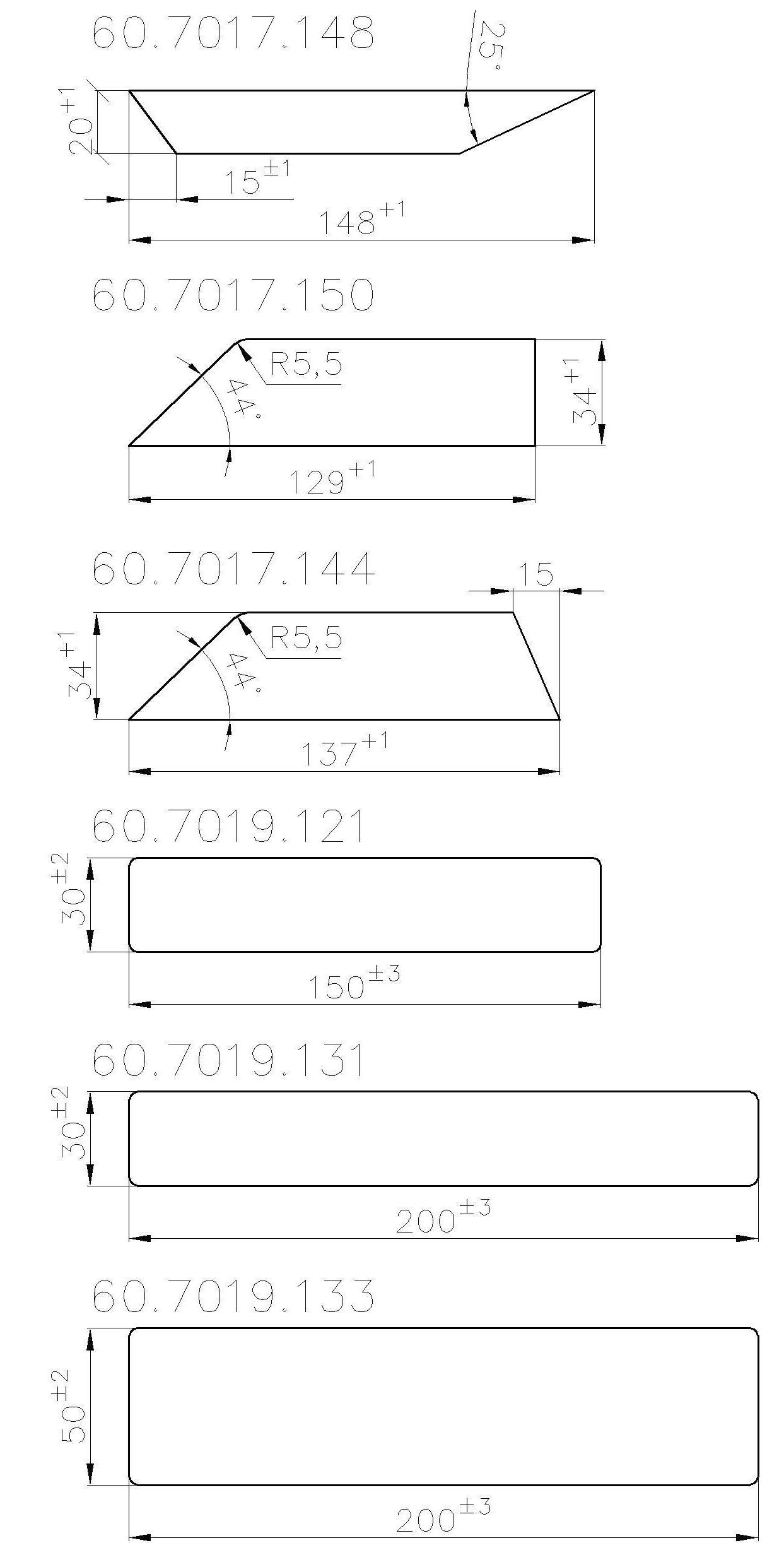 Przekroje gumowych lemieszy i zgarniaczy do pługów śnieżnych – producent elementów gumowych dla służb komunalnych i firm utrzymania dróg.